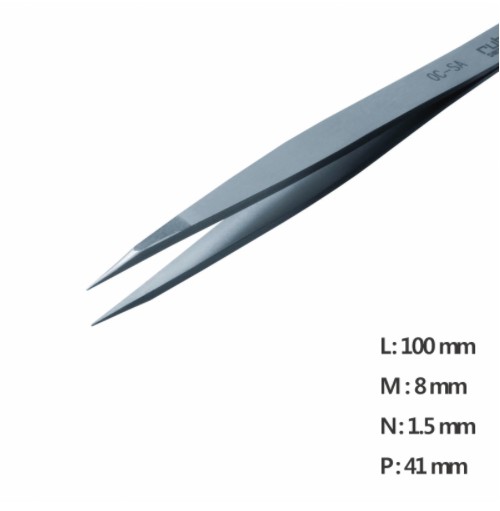 RU-0C-10-SA 고정밀 트위저 ,Rubis® Fine Straight Pointed Tweezer 고정밀 트위저, Rubis®,RU-0C-10-SA