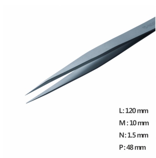 RU-12 Nickel 고정밀 트위저 ,Rubis® Fine Straight Pointed Tweezer