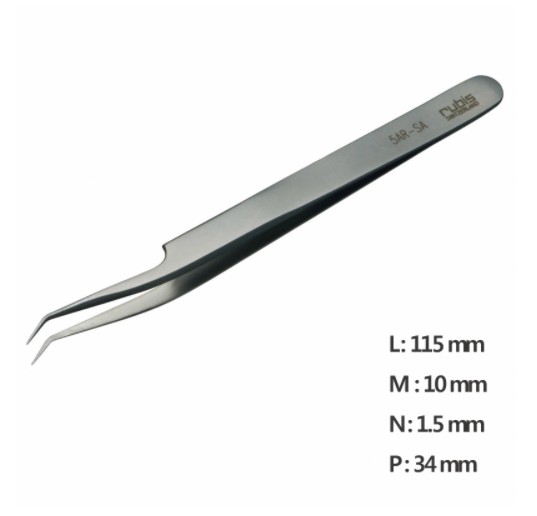 RU-5AR-SA 고정밀 나노 트위저Ultra Fine Pointed, Curved and angled Tweezer