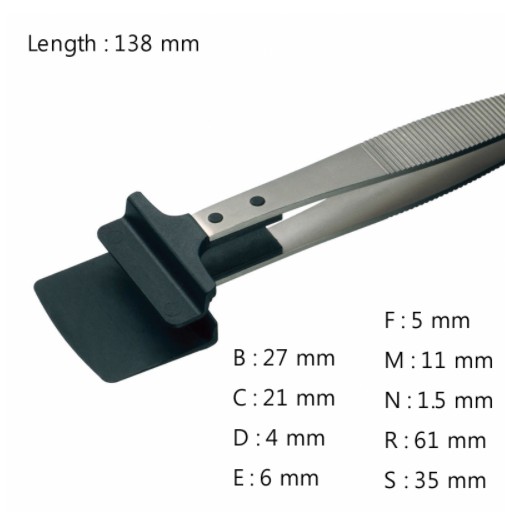 RU-43LB-8peek 고정밀 웨이퍼용 트위저 Wafer Handling Tweezer