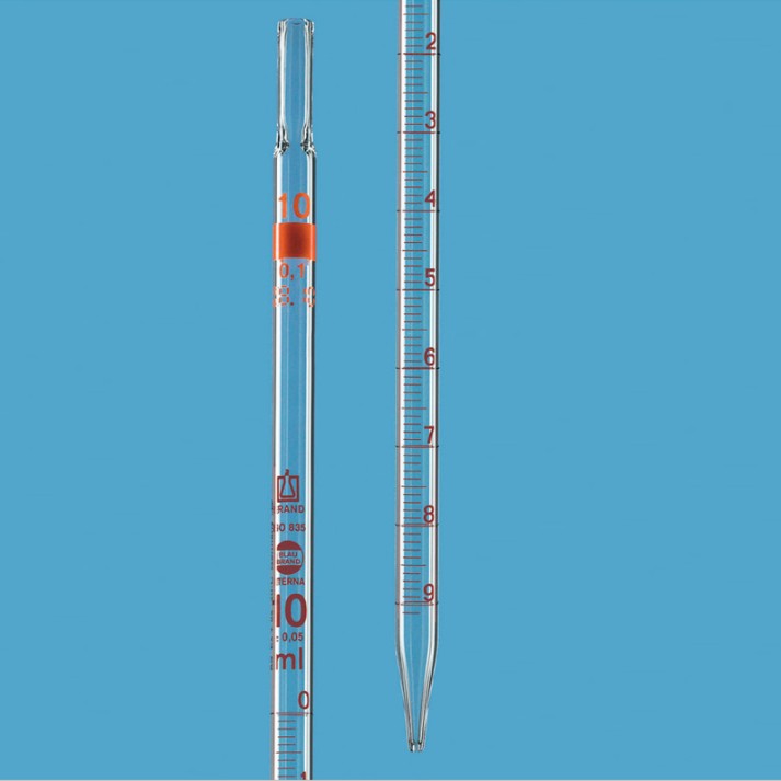 메스 전량 피펫, Class AS + Batch 보증서 Graduated Pipet, Total Delivery, Type 3