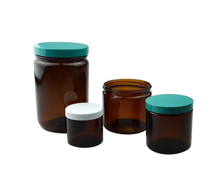 단형 대 광구병, with Teflon Lined Cap Short Straight Side Round Bottle / Jar
