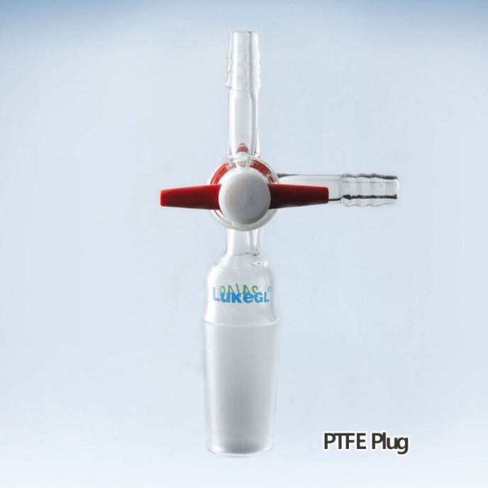 유리 or 테프론 삼방 콕크, LukeGL® Adapter, with Three-way Glass or PTFE Cock